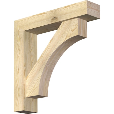 Ekena Millwork Westlake Block Rough Sawn Bracket w/ Offset Brace, Douglas Fir, 6"W x 28"D x 28"H BKT0604X28X28WTL05RDF